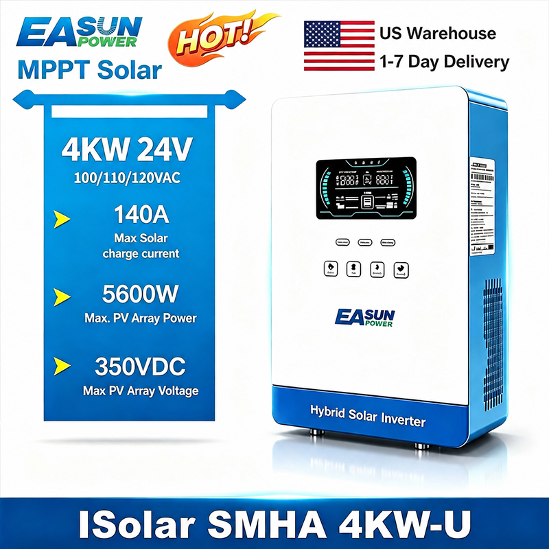 Grid Tie Inverter Limiter 2000W - อินเวอร์เตอร์พลังงานแสงอาทิตย์แบบไฮบริด EASUN POWER 4KW 4000W MPPT
