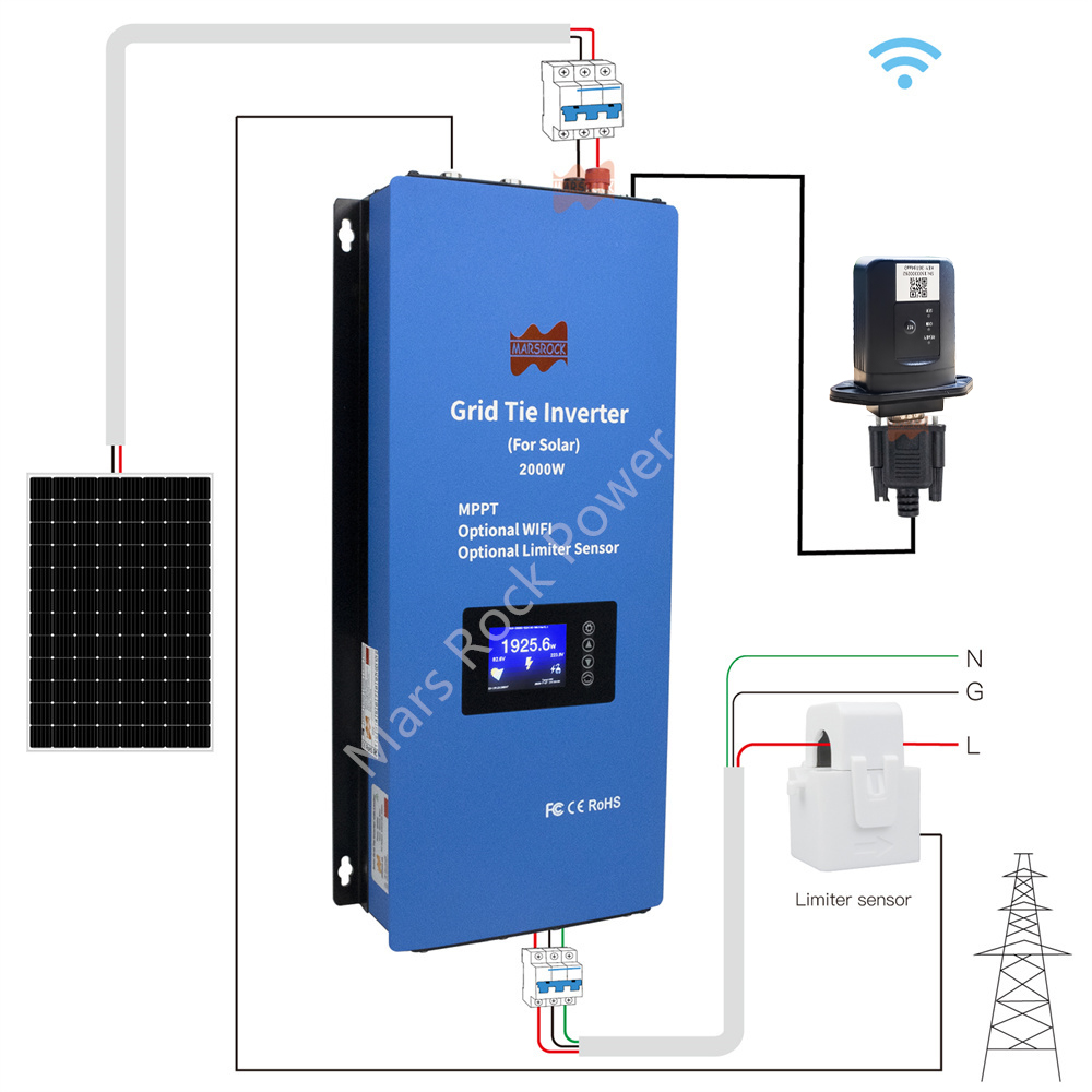 อินเวอร์เตอร์พลังงานแสงอาทิตย์ - Grid Tie Inverter Limiter 2000W บทวิจารณ์และราคา